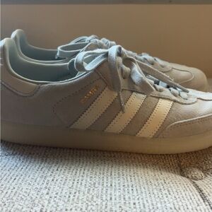 Adidas Light Gray and White Shoes